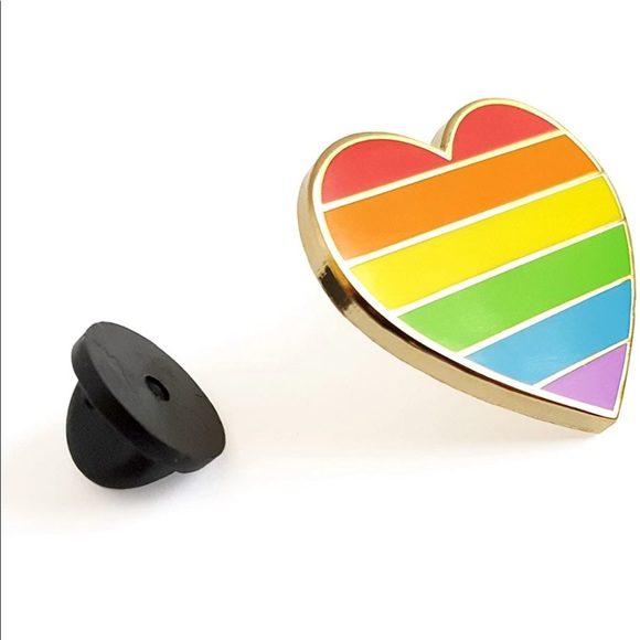 Rainbow Pride Enamel Heart Pin By These Are Things - New In Sealed Package - Picture 1 of 6